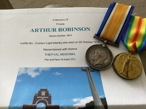 Ww1 medal pair - kia, arthur