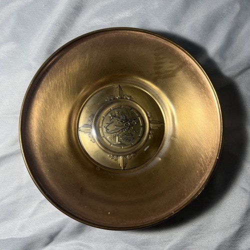 Brass glass souvenir dish - brass,